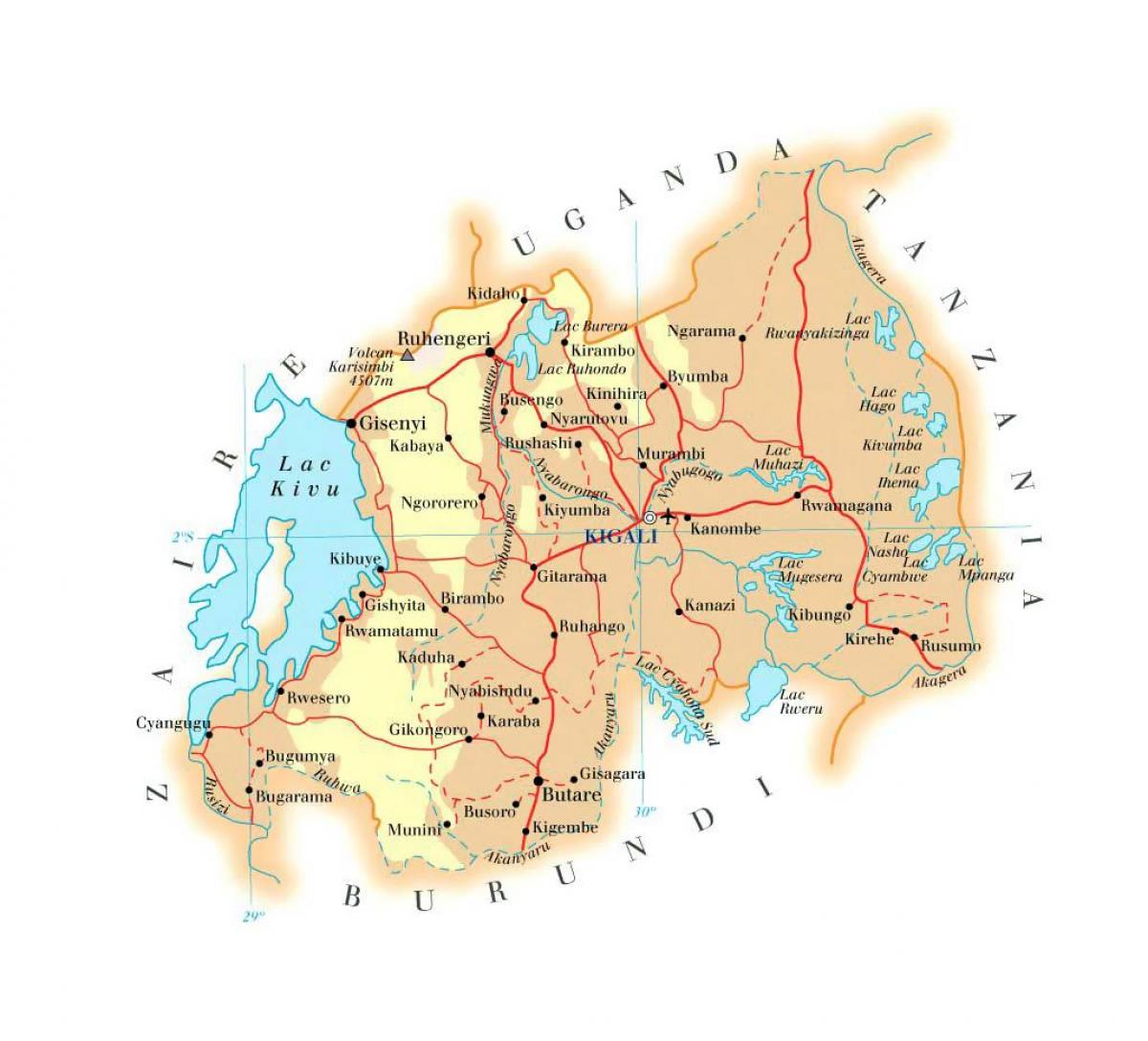 карта Руанде путу