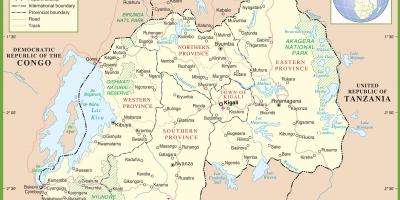 Карта Руанде политичких