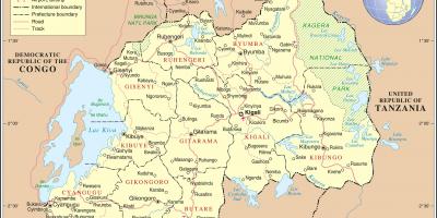 Карта административна карта Руанде